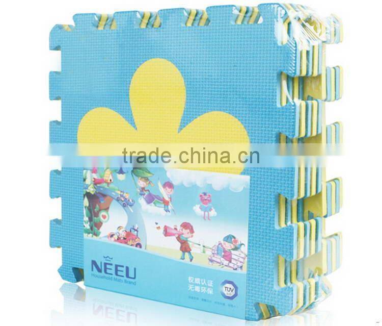Top grade crossline eva plush baby puzzle mat
