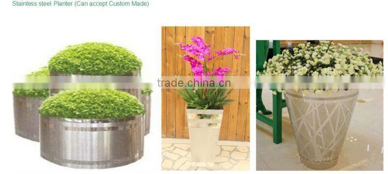 stainless steel flower pot,garden planter with artificial flower