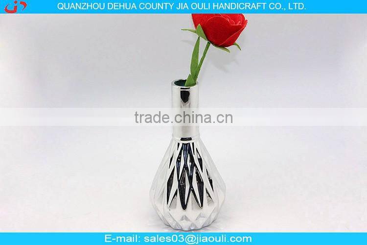 2016 hot sale home decoration small grey ceramic flower vase