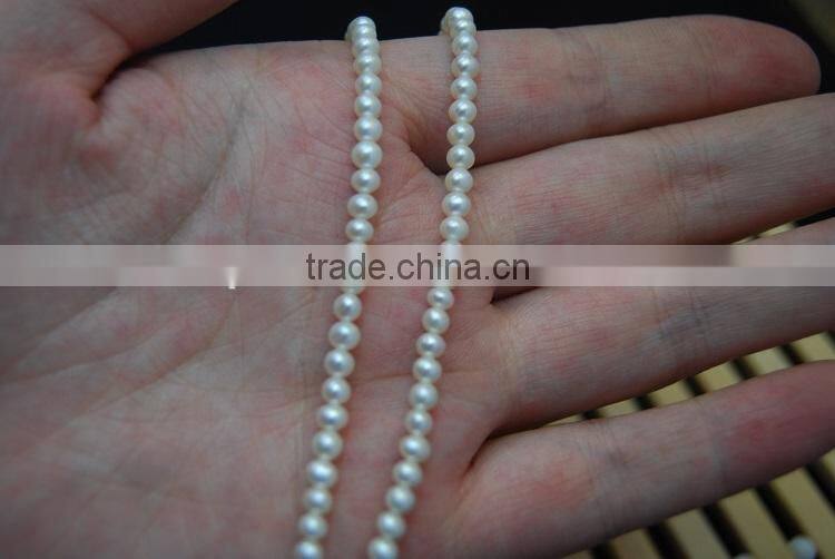 newly 3mm white freshwater pearl strand