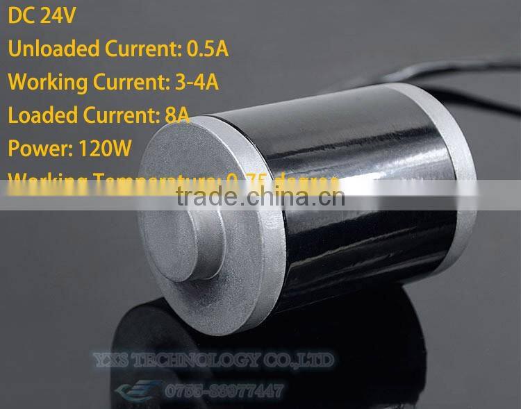 120W 24V 3500RPM High Power High Torque Two Ball Bearing DIY DC Motor with Pure Core Wire Low Noise