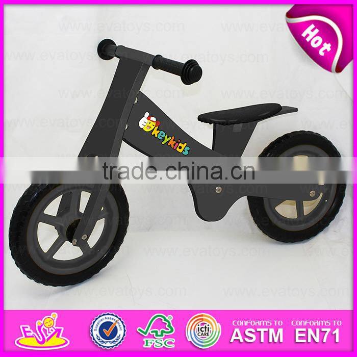 Preschool Balance push wooden children bicycle,Wooden Balance Bike for children,Brightly colored wooden children bicycle W16C117