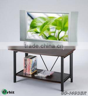 Plasma MDF TV table stand with shelf, folding wooden TV stand