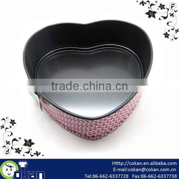 22.7cm non-stick heart shape spring form cake mold/baking mold CK-0019BA