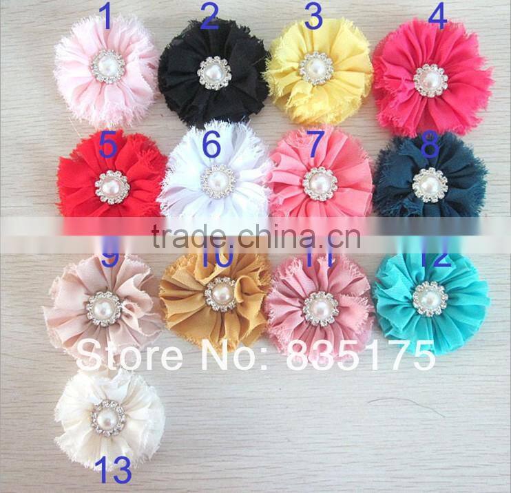 CF 0614 handmade chiffon bead black vintage wholesale shoe flower for lady shoes