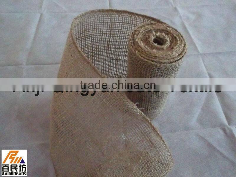 rustic burlap chair sash 5'' wide red color