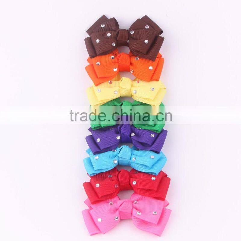 Christmas gift wrapping colorful satin ribbon bow with elastic loop
