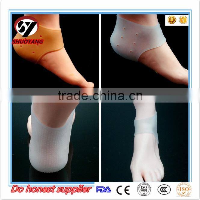 silicone gel heel and ankle sleeve cushion pad silicone socks for shoe heel protector