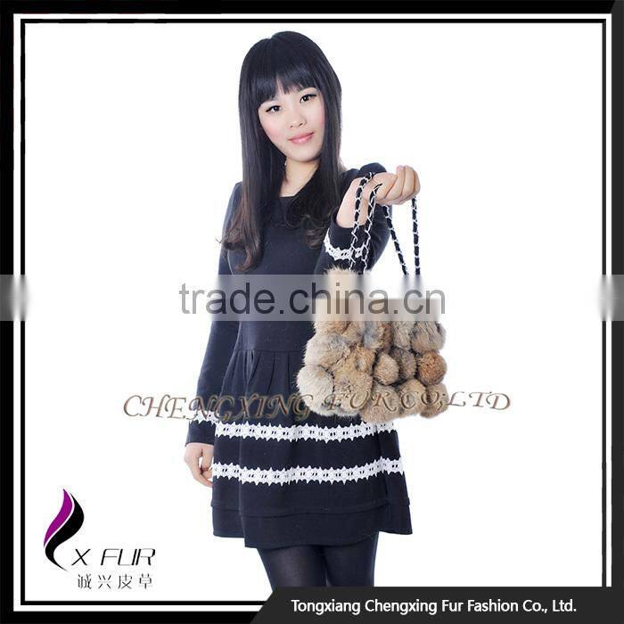 CX-H-11A Fashionable Ladies Genuine Rabbit Fur Lady Fashion Handbag