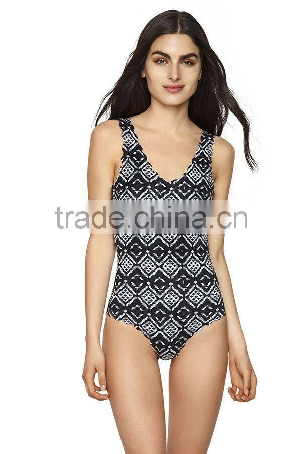 ladies textile with strape one-piece swimwear