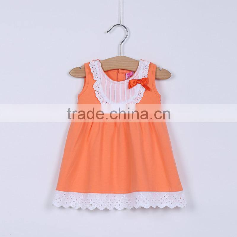 MGOO Imported Cotton Children Sleepwear Dress Blue Plain Sleeveless A Line 2 Years Old Dress CS014