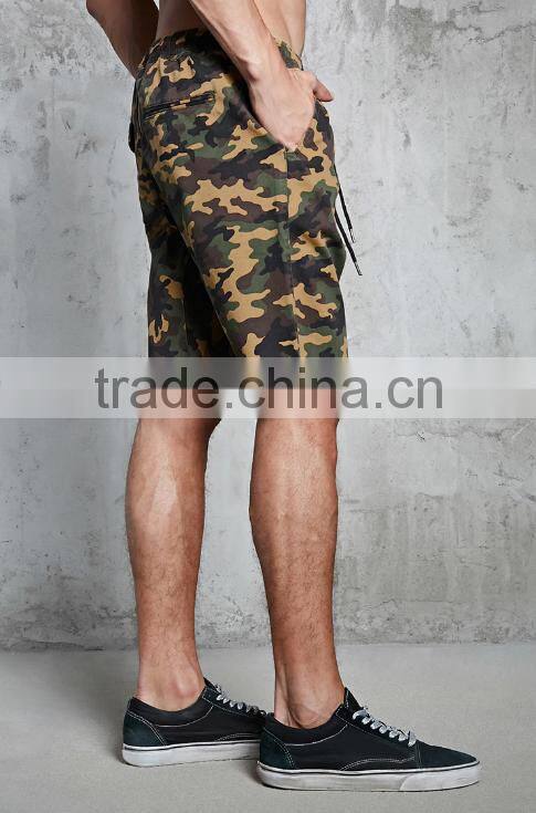 Wholesale mens Drop Crotch Sweat Shorts Mens Casual Camouflage shorts