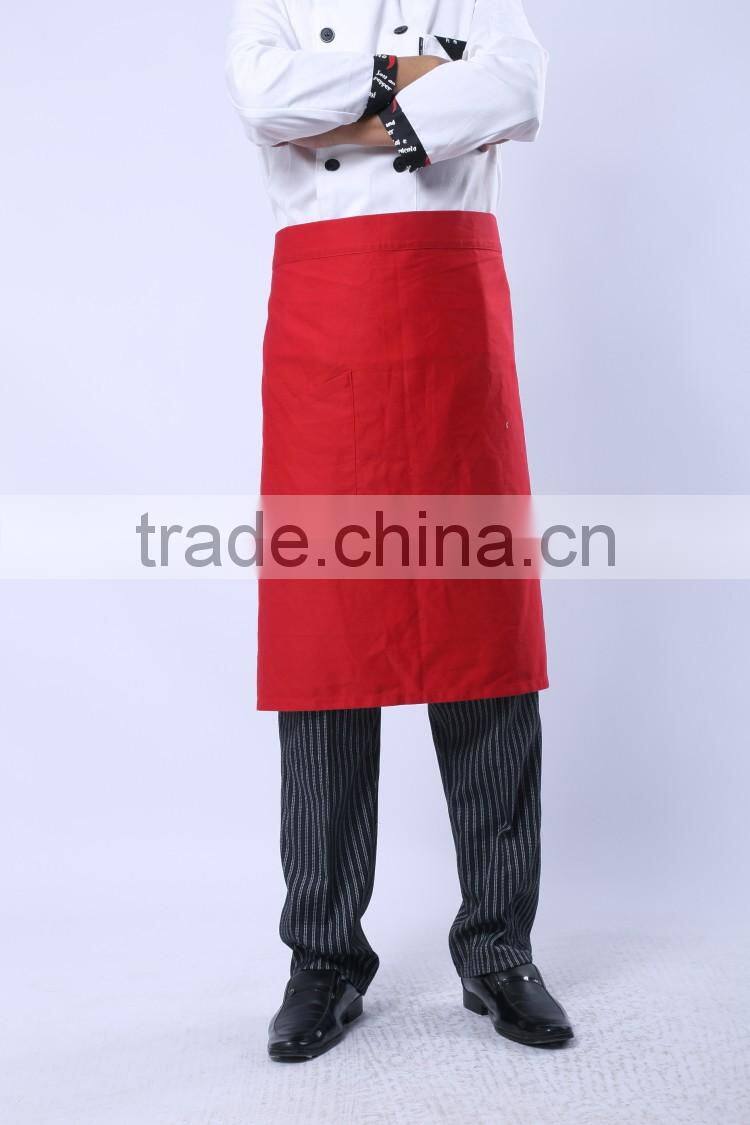 Juqian factory price cheap bulk kinds cotton kitchen hotel chef uniform apron designs