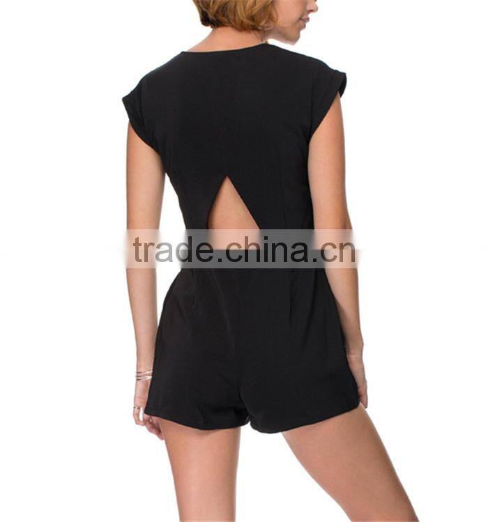 2015 spring summer high quality fashion chiffon jumpsuit shorts