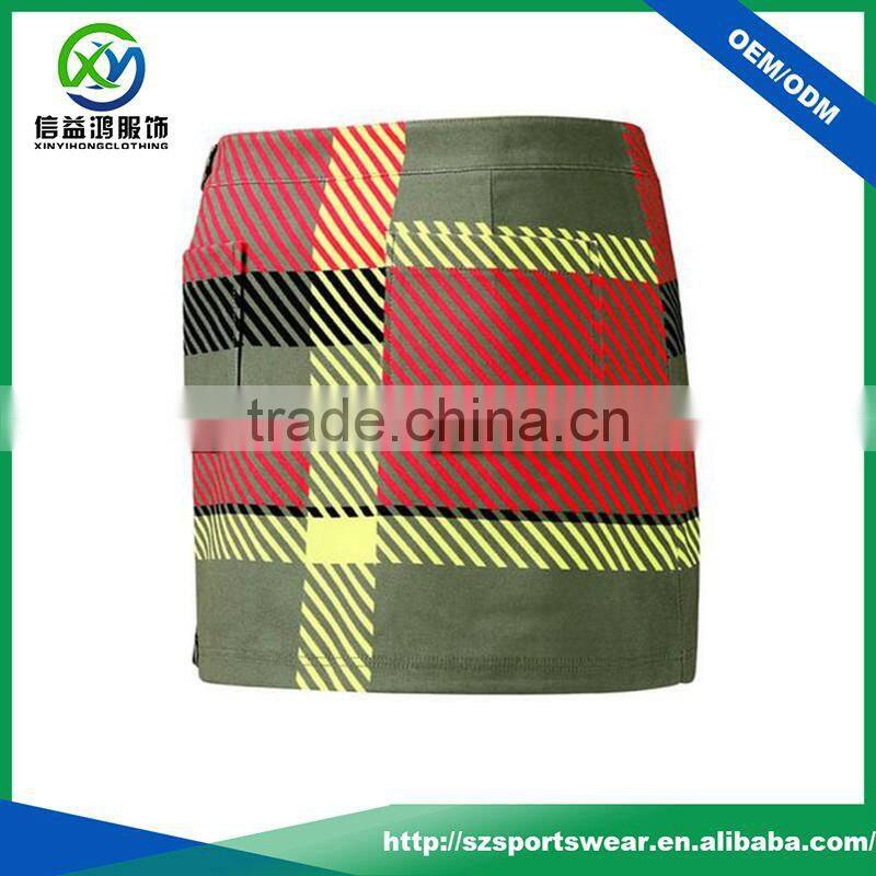 Custom brand quality contrast color quick dry ladies sports skirt, golf short skirt