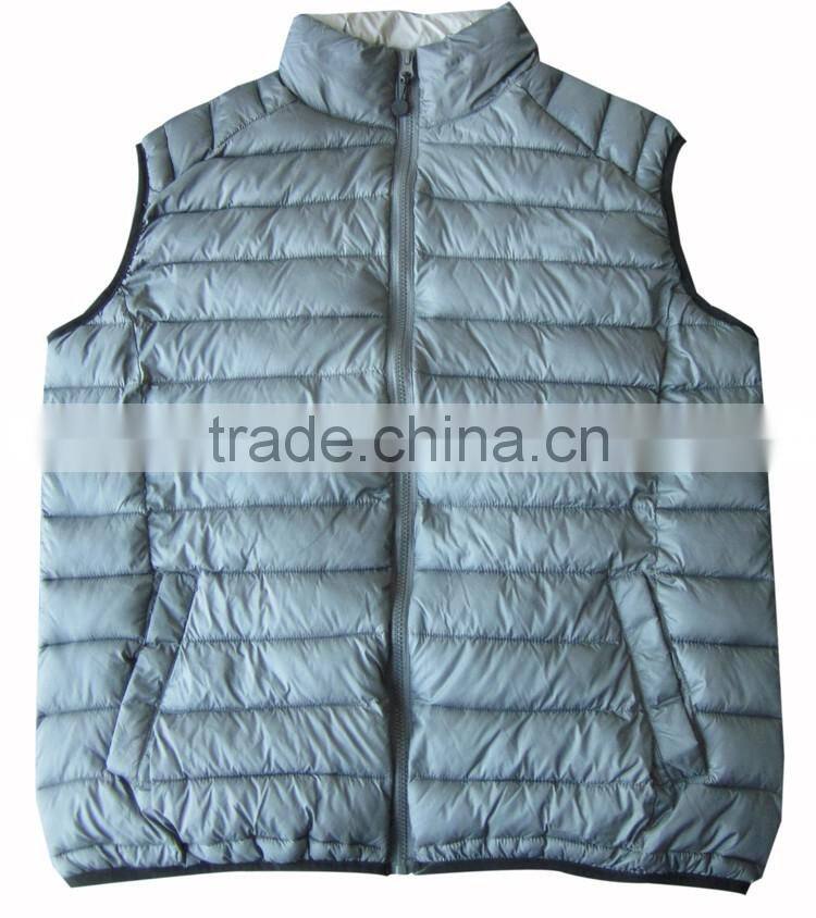 100% nylon casual body warmer light weight down vest with soft hand feeling