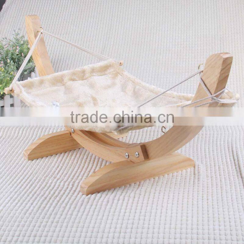 wooden Cat hammock with cushion soft pet bed durable