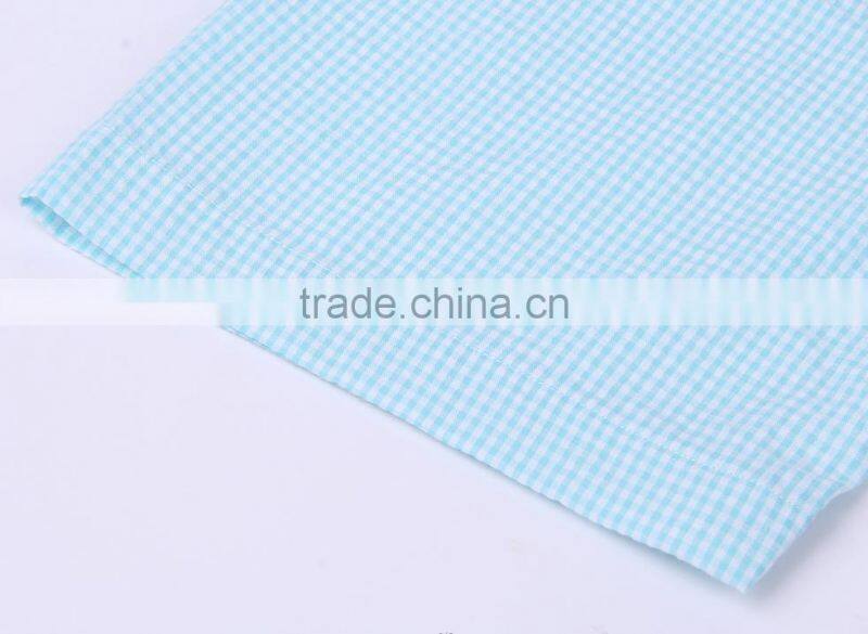 2017 latest design seersucker men's short sleeve shirt
