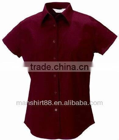 Ladies Short Sleeve Easy Care dri fit work Shirt