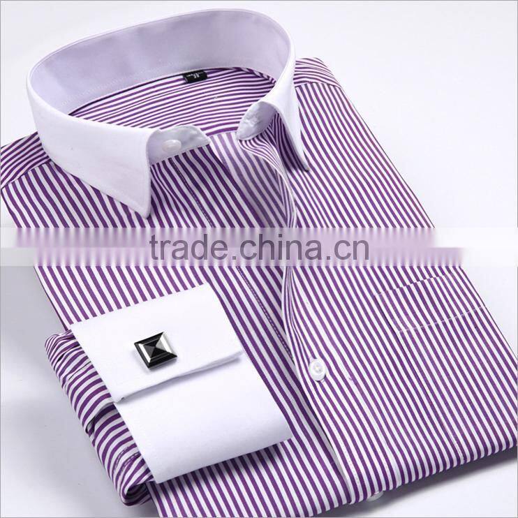 Good quality fashionable 100% cotton french double cuff men's busniess shirt
