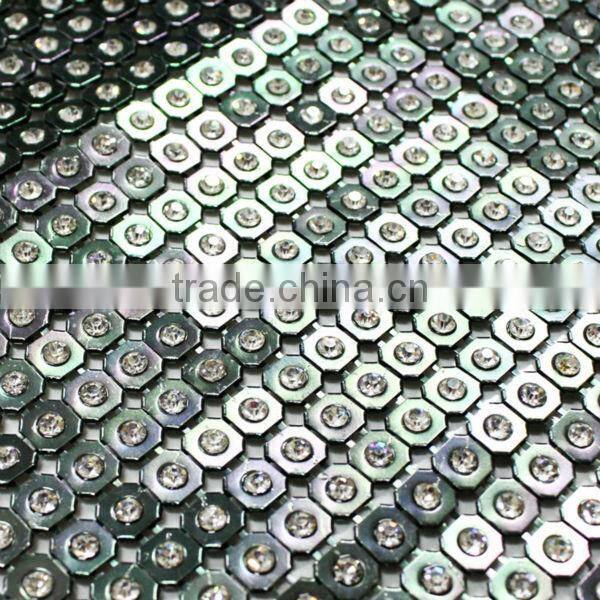 Iron on rhinestone metal mesh hotfix mesh for garment