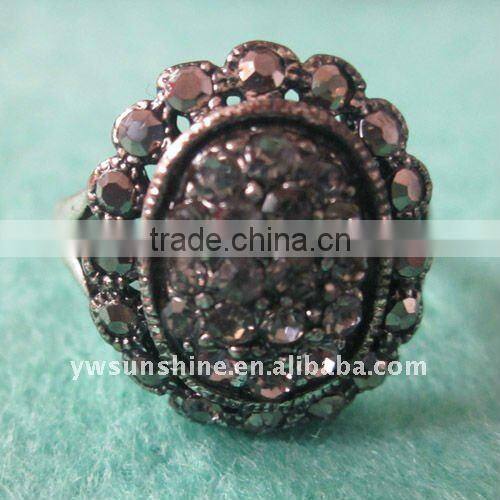 New alloy and crystal rings