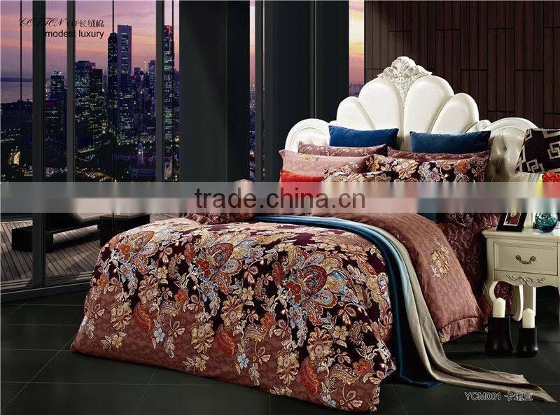 300T 100% egyptian cotton duvet cover bed cover flat sheet pillow case