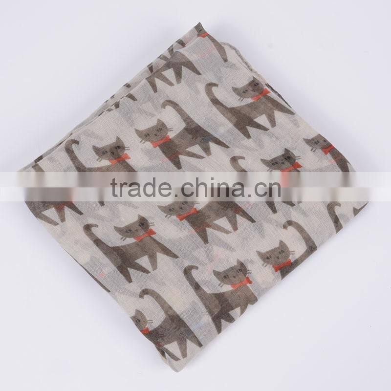 // Animal viscose scarf// big flower printed scarf //