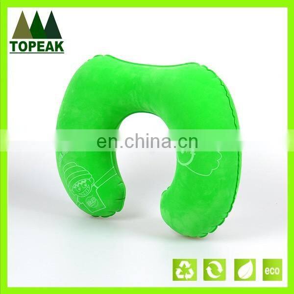 Inflatable Travel Pillow velvet PVC U-shape inflatable neck pillow
