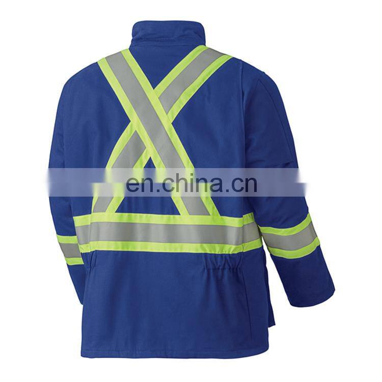 OEM Mens Reflective blue wear rough workwear plus size coal mine work jacket for mining