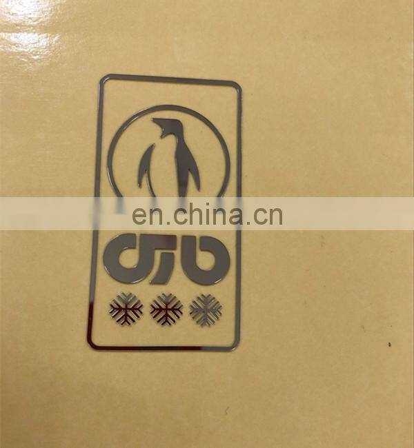customized glossy silver thick PET adhesive sticker