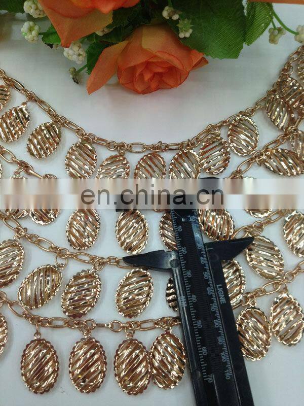 hot sell leave metal chain trimming sew on clothing bags or shoes garment accessories