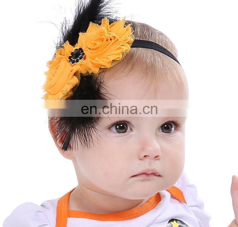 Orange and Black Over the Top Bows Girls Big Hair Bows Halloween Baby Headband Kids Autumn hair accessories