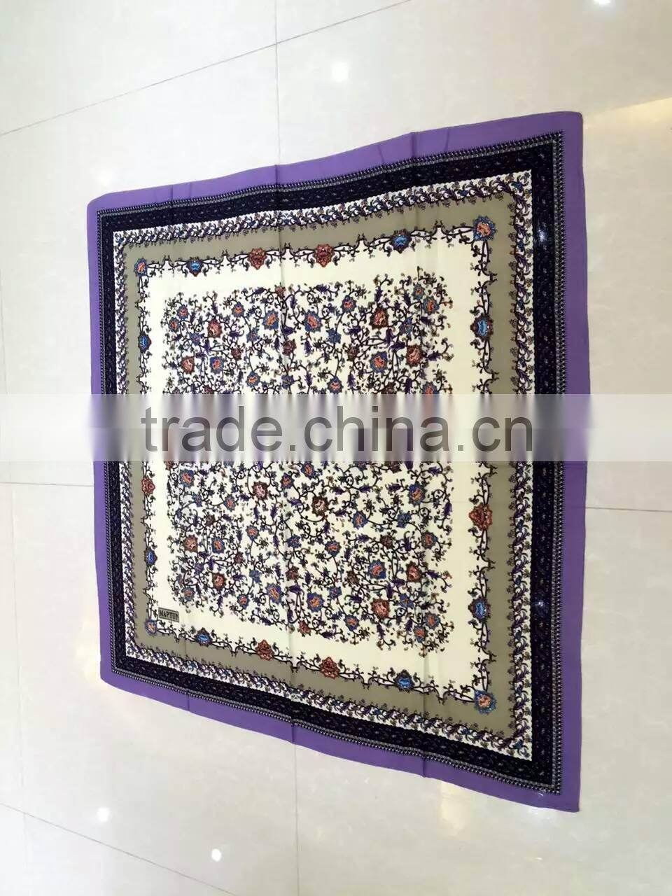 latest design fashion muslim square silk hijab 110*110cm (Very beautiful,not slide)