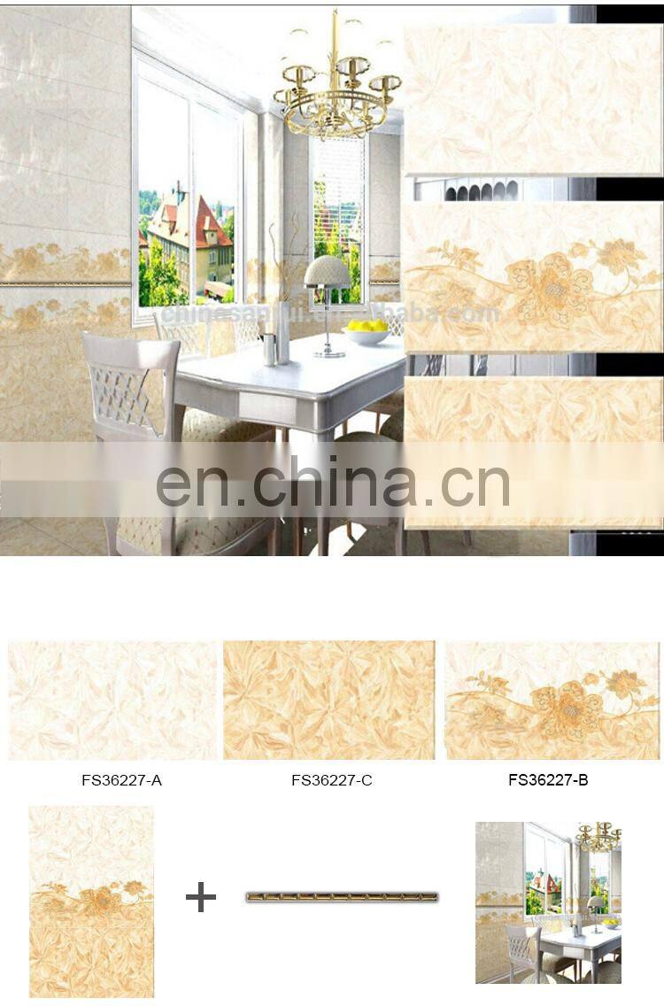Polished gold ceramic tile border 40x250mm