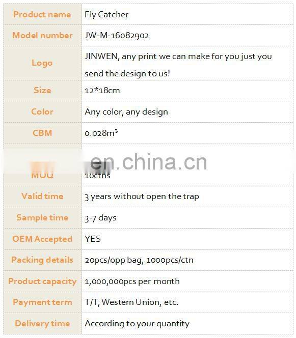 2016 Hot Sale Fly paper glue traps fly repellent fly catch