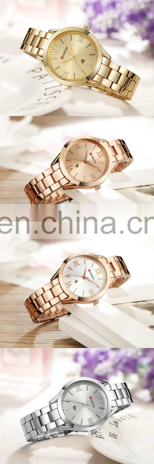 CURREN 9007 Lady Quartz Wristwatch Fashion Rose Gold Women Bracelet Watches Relojes Hombre