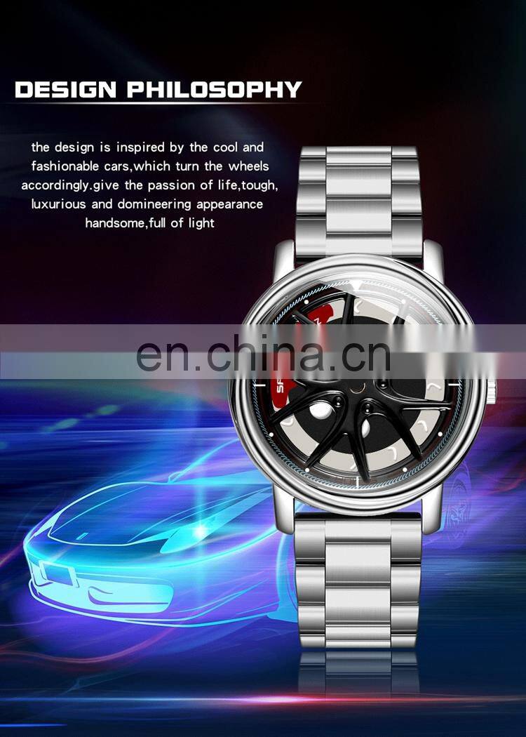 SANDA 1025 Luxury Special Rotating Men Watches Stainless Steel Japan Quartz Watch Male Business Wristwatch