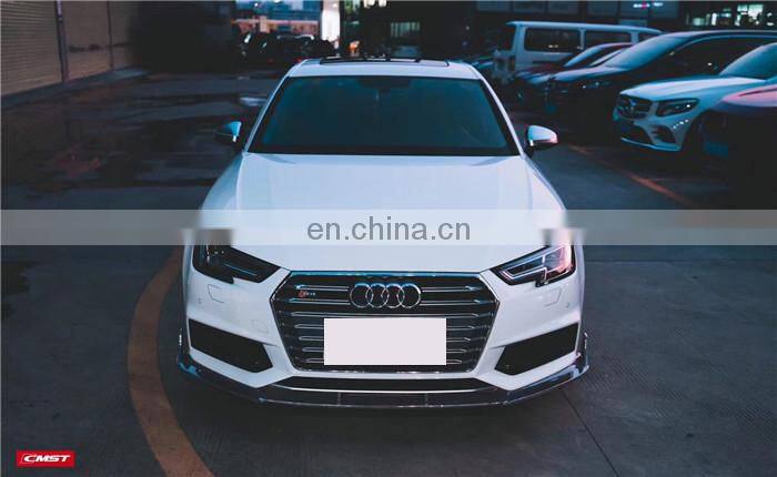 Runde Perfect Fitment For 2017-2019 Audi A4 S5 B9 Upgrade CMST Style Carbon Fiber Front Lip Rear Diffuser Body Kit