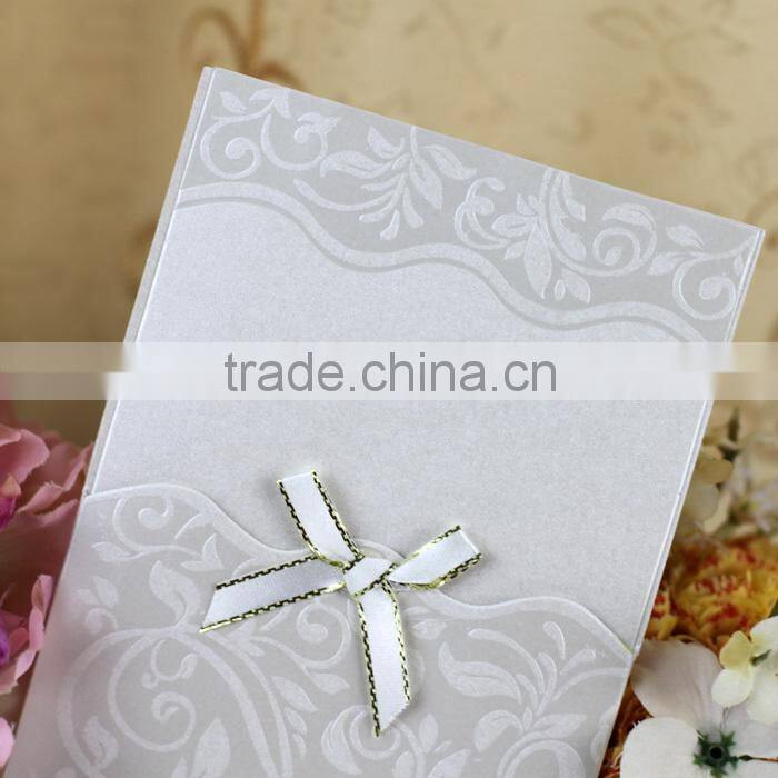 2016 Best Quality Hindu Style Embossing Silver Wedding Card