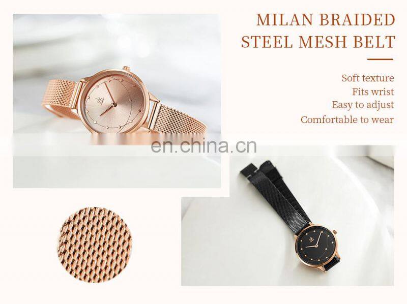 OEM ODM Factory Custom Logo Watches K0142 Hunted Watch Online Store Japan Quartz 3 Bar Water Resistant Rose Gold Black Saat