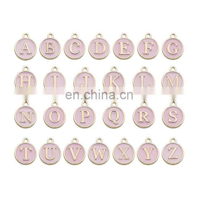26pcs 12*14mm Alphabet Letter Enamel Charms Jewelry Handmade Pendants Jewelry Making Handmade DIY Bracelet