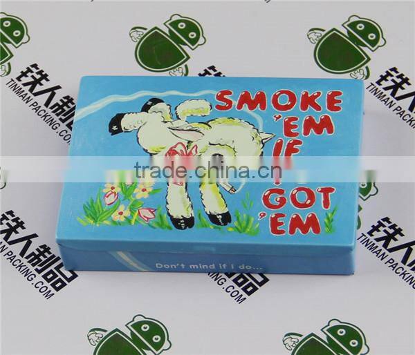 Empty cigarette tin box metal party case