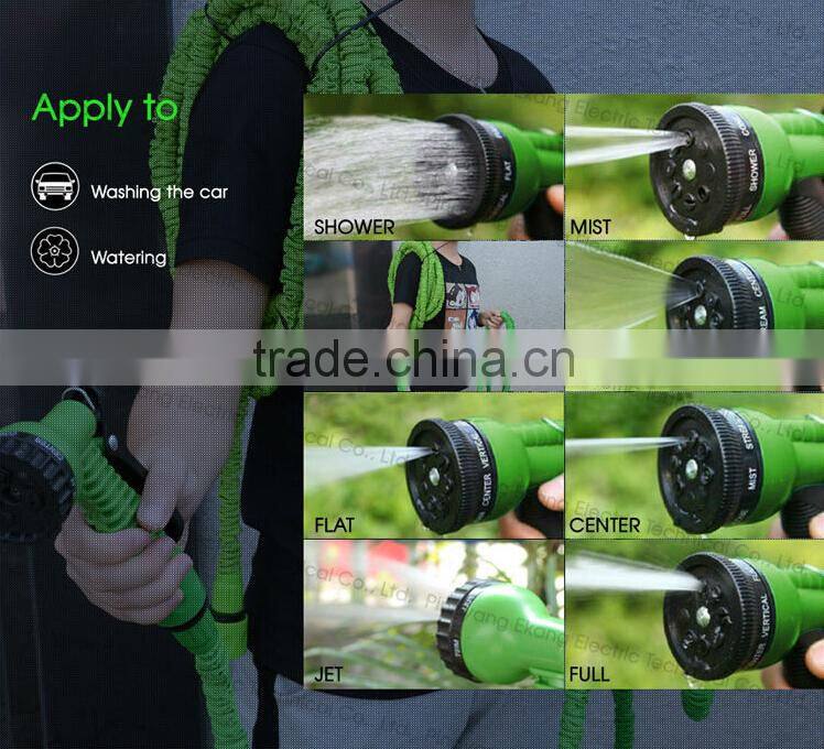 Expandable hose as seen on TV with 7 function gun shrinking garden rubber hose