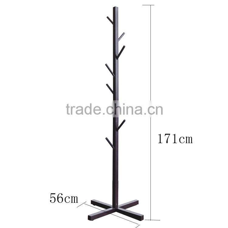 wholesale cheap convenient black wooden coat rack for clothes