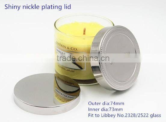 53mm shiny nickle plating candle lids