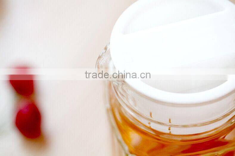 1.0L clear heat-resisting glass water jug with lid/glass tea pot