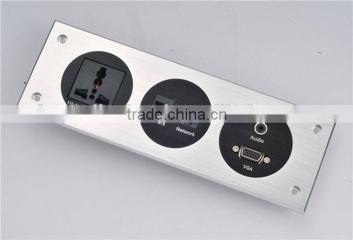 BW-W63 Electrical Socket Panel Mount/ALuminum Media Hub Wall Outlet Plate