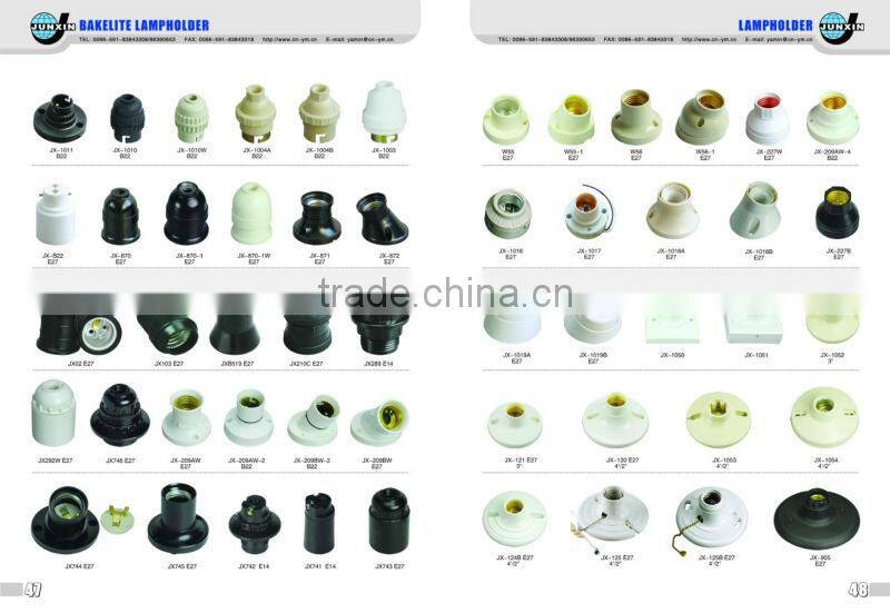 factory direct sales e27 edison screw bakelite lampholder with CE approved