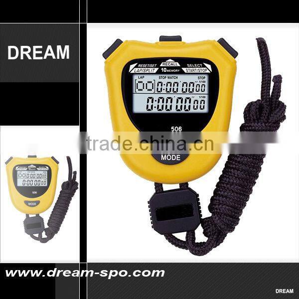 Digital wristband stopwatch in 2 displays